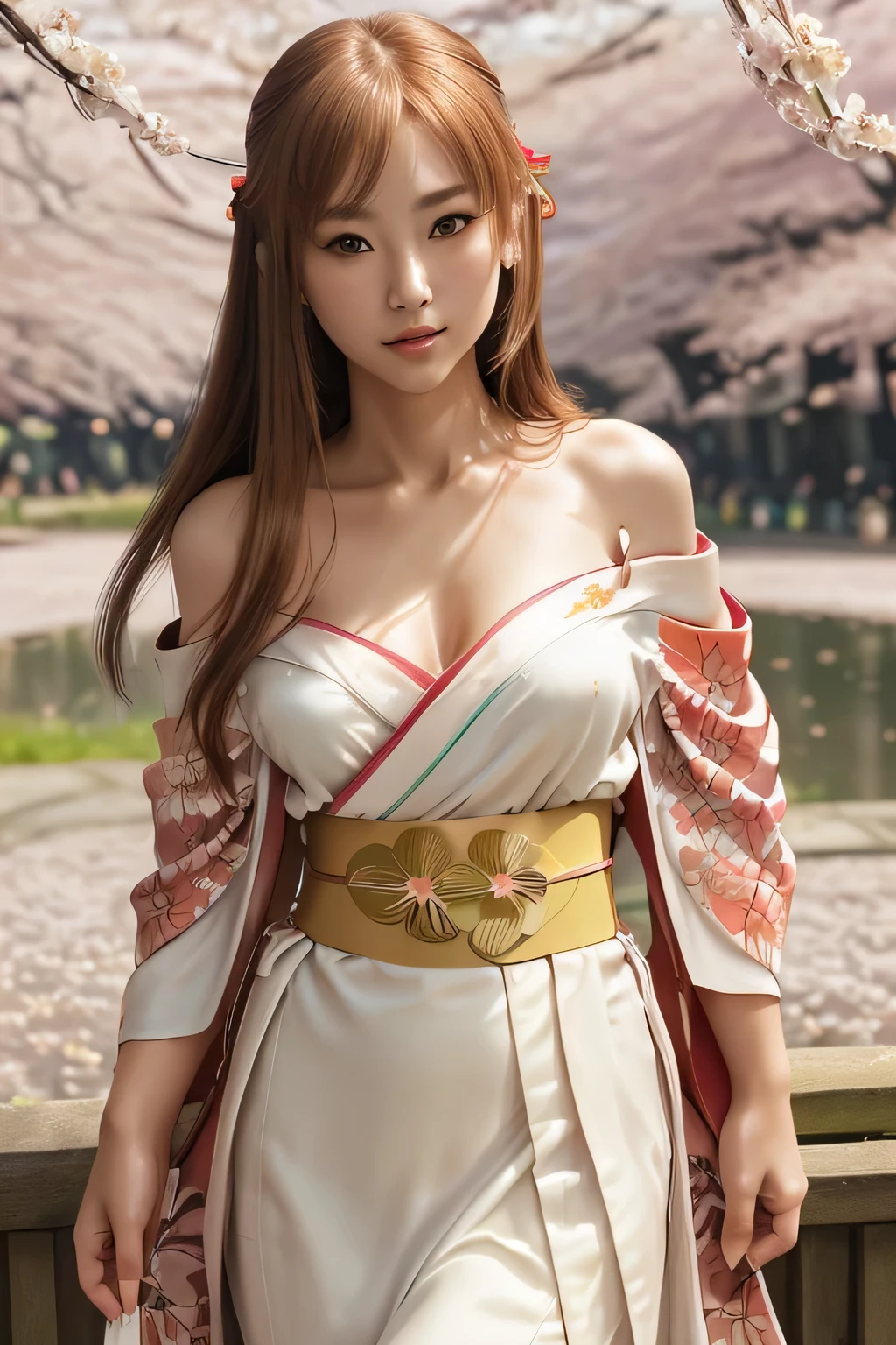 Kimono, sexy, huge chest, ginger angel wings
