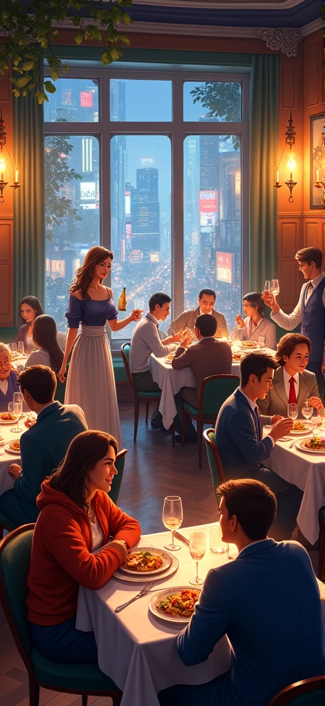 Night View Dinner Luxury Neon Top Quality Masterpiece Dinner Big City