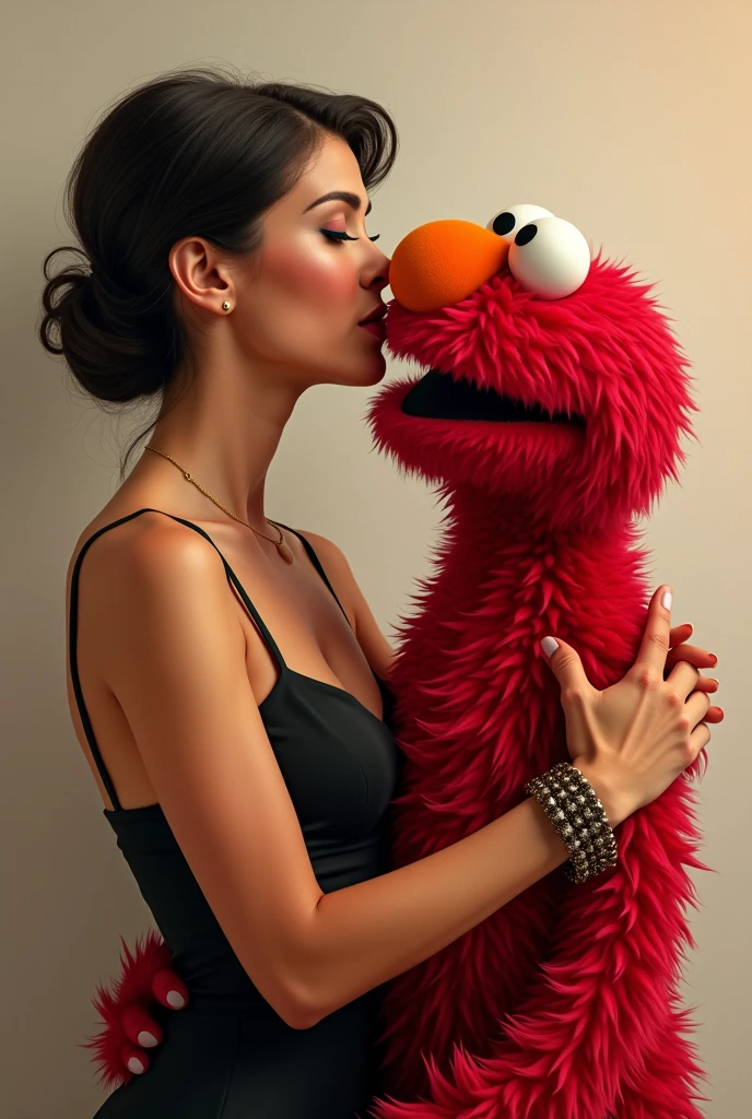 a 30 year old woman named Mimi Rogers wearing a sexy red sheer body stocking (huge natural breasts, enormous) with tape over her nipples, laughing and playing on Sesame Street with several muppet characters tickling her, high quality, hyper realistic, 8k, extremely detailed, intricate details, vivid colors, warm lighting, cinematic composition, photorealistic
