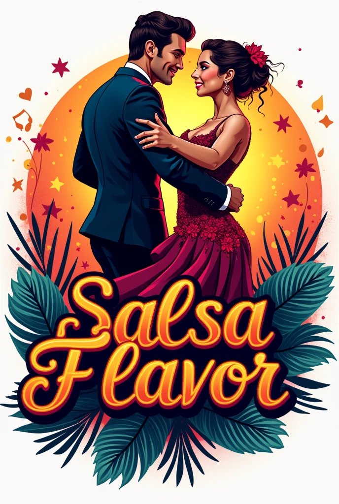 Create a logo for a salsa academy, seventies style that has the name "Salsa con Groove"