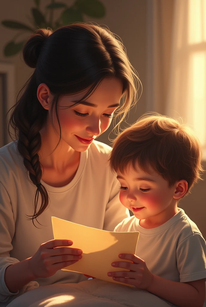 Boy with his beloved teacher