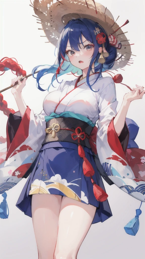 Anime girl with Mongolian features, sitting on the floor with a playful expression, Legs crossed, revealing a colorful traditional outfit. Her long, lucid hair cascades down her back, adorned with vibrant beads and intricate braids. Cute and full of charm, she captivates the hearts of onlookers, creating a mesmerizing scene in this animated world. (Vibrant colors:1.8),(Mongolian features:1.4),(Detailed hair decorations:1.2),(Sitting on the floor:1),(Charming expression:1.5),(Colorful traditional outfit:1.3)