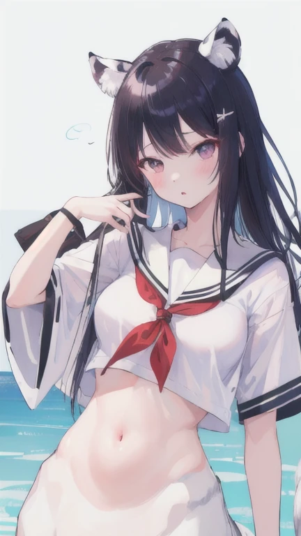 anime style beautiful women, flat vector art, anime girl walking on water, ripples, illustration, concept art, anime, key visual, trending pixiv fanbox by wlop and greg rutkowski and makoto shinkai and mamoru hosada and studio ghibli