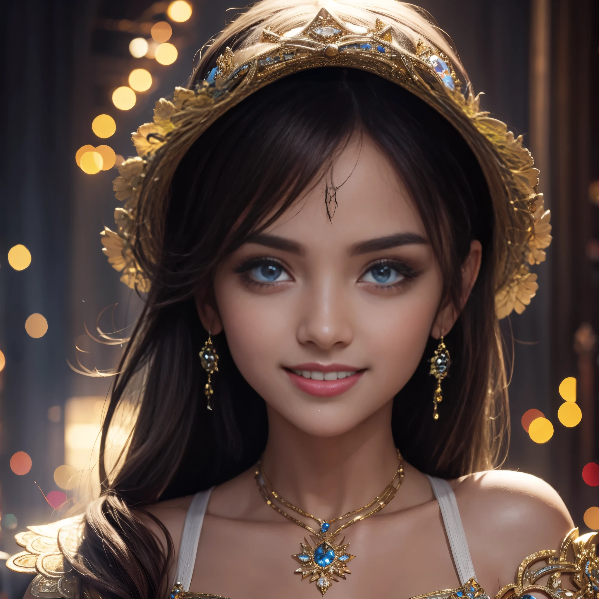(illustration:1.3),gems,<lora:Gem-Studded-V1:1>,(1girl Smiling naturally and waving at the camera:1.15),A forbidden castle high up in the mountains,pixel art,(intricate details:1.12),hdr,(intricate details, hyperdetailed:1.15),(natural skin texture, hyperrealism, soft light, sharp:1.2),game art,key visual,surreal,