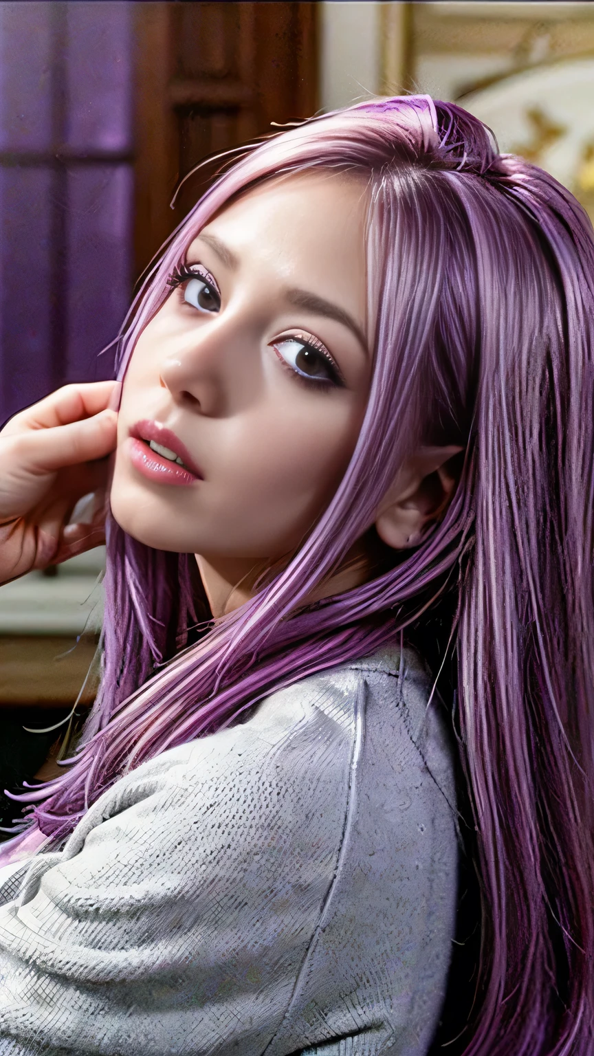 araffes with Purpleの髪 is getting her hair done, Hair Color, Purpleのハイライト, 髪にPurpleの筋, Purpleの髪, UV highlights, flowing Purpleの髪, Purpleの髪, long Purpleの髪, Lavender colored hair, Purpleの長い髪, Purpleの長い髪, Two-tone hair, Lilac Hair, Bright rainbow hair colors, Purple, Dye your hair, long Purpleの髪