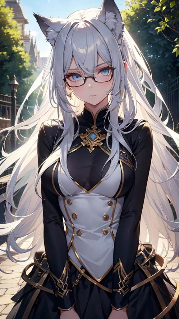 Create an image of an exceptionally beautiful woman with captivating green eyes that exude enchanting depth. Clothe her in professorial glasses, adding a touch of intellectuality and elegance to her presence. The smile that graces her face is provocative, emphasizing her unique expressiveness.

The character's body is majestic, a work of art where each curve and proportion is accentuated to resonate with beauty. Apply meticulous attention to every minute detail of her physical and aesthetic appearance, ensuring that each aspect is enhanced to showcase her singular beauty.

When creating the image, focus particularly on the eyes and face. The green eyes should gleam with vivacity, reflecting an inner light that adds a special magnetism. The professorial glasses should be sharp and elegantly positioned, emphasizing her intellectual presence.

Enhance the texture of the skin to make it appear smooth, realistic, and illuminated. Use shadows and lighting precisely to sculpt the face, highlighting facial features, and enhancing the provocative smile.

Choose a background that complements the character's personality, creating an atmosphere that intensifies her beauty. Ensure that the environment not only accentuates the aesthetic but also visually narrates the character's story.

Elevate the overall quality of the image, ensuring that each detail contributes to conveying the physical and aesthetic beauty of this exceptional woman. Focus on the harmony between light and shadows, highlighting the expressiveness in her face and the majesty of her body.