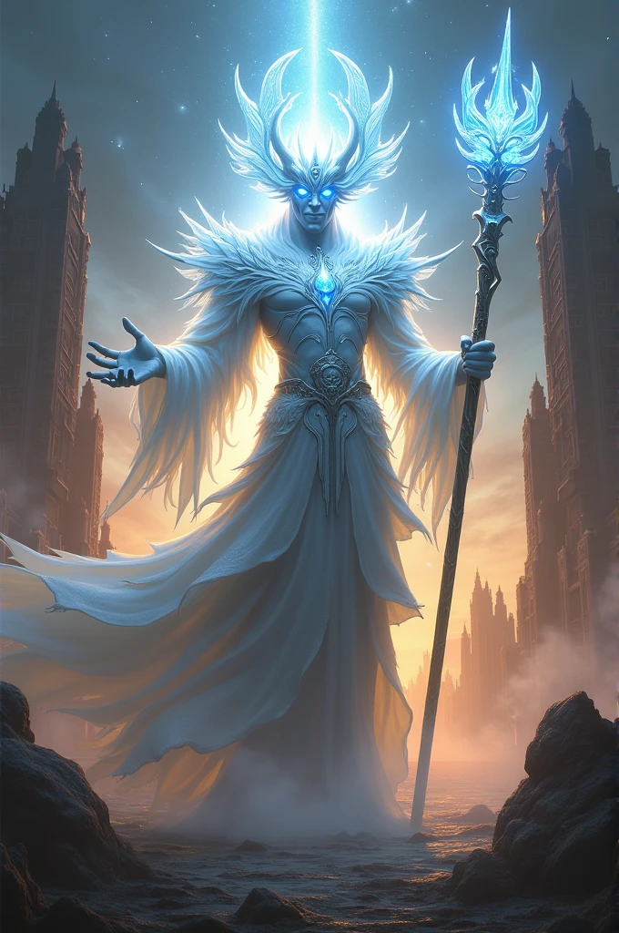 A world of 8 gods, a god of ice, nature, fire, time, water, stone, death, and mind