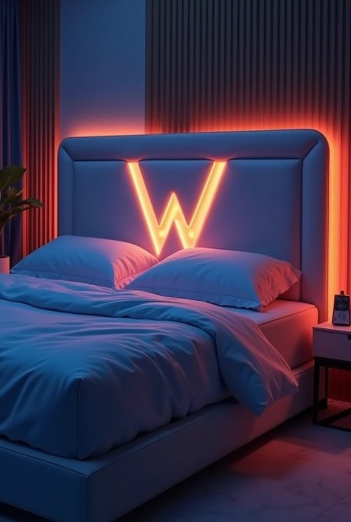 A naked milf 30 yo blonde woman sits on a bed, hugging a large pillow with the words "SeaArt Infinity" written on it, with her huge breasts partially hidden by the pillow, her cleavage exposed, looking at the viewer, full body shot, movie lighting, glow, neon,