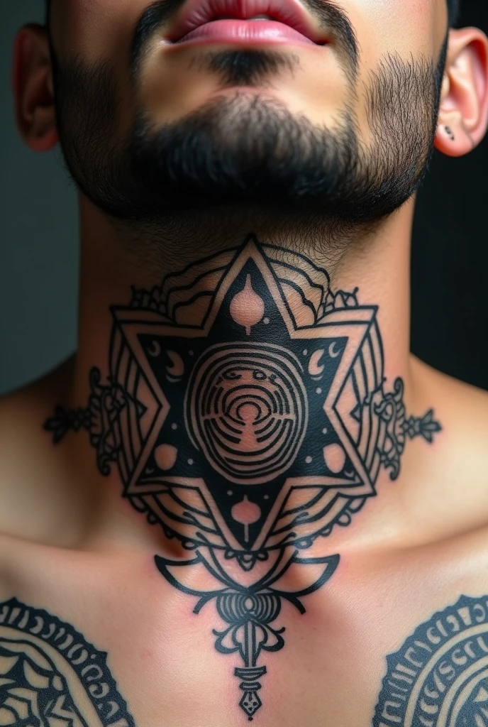 Sacred geometry tattoo done in pointillism, representing the names: The car (Mother), Bernardo (filho), Tomaz (filho), samuel (filho). VBTS