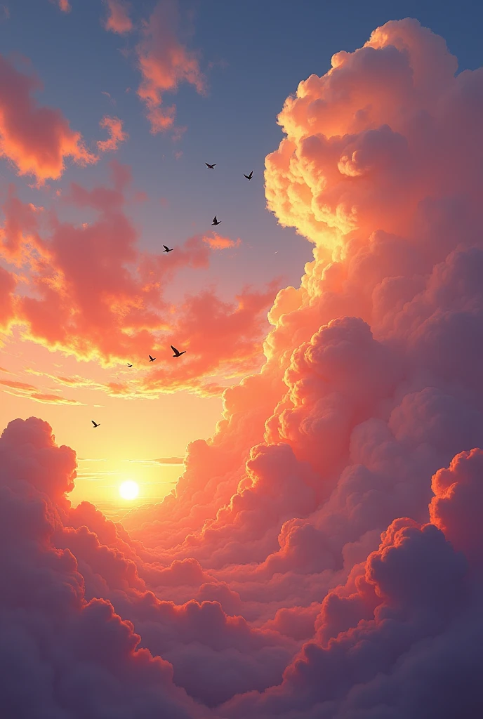 (Very detailed CG unity 8k wallpaper), flocks of seagulls flying over the sea, sunrise over the sea, clouds floating in the sky, sea splashing, HD pictures, super detail, high quality, best quality, engage resolution The most beautiful artwork in the world, high detail, clear focus, dramatic, realistic painting art, blue sky.