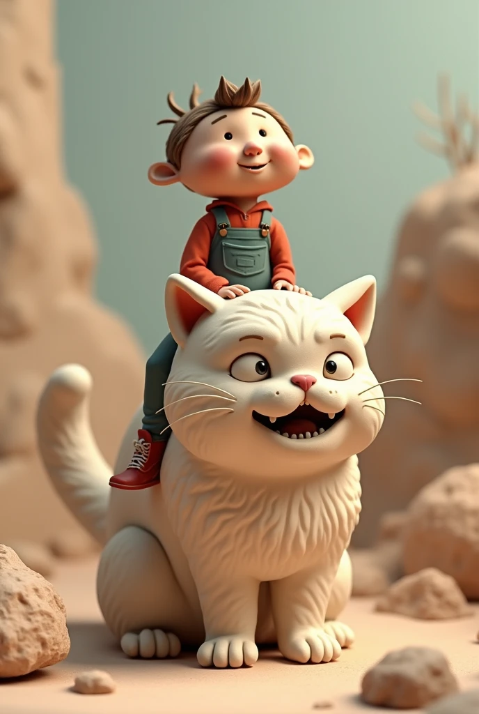 1man ride on 1cat, Clay Animation