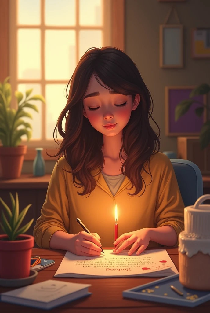 Cartoon style images Seema standing under a dim light, unfolding the note with a look of intrigue. The note’s message is partially visible.