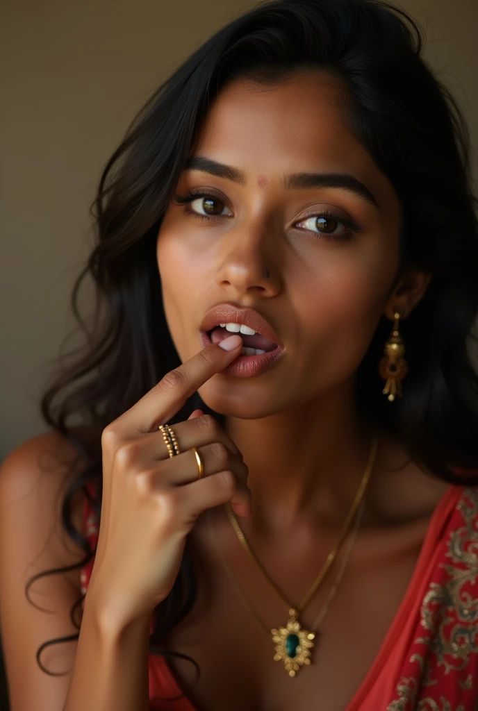 Super hot Indian girl with light skin giving a blowjob and semen on her face