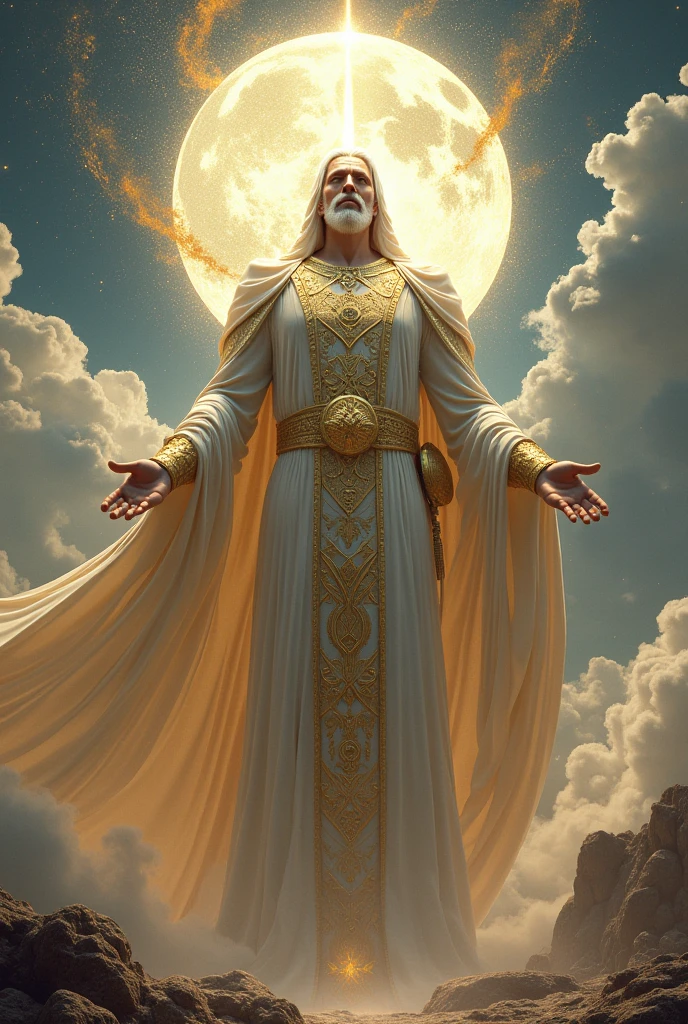God with his hair as white as snow, your golden sign written "king of kings , Lord of Lords "
Its resplendent light capable of blinding any vision
