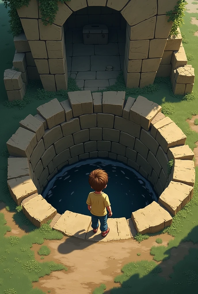 He saw that the stones of the well had marks from the rope going back ...