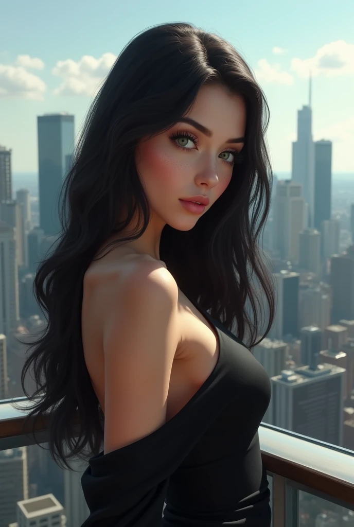 Female Loki nude in iconic Avengers move 2012 New York stark tower scene ,Female Loki nude, comics accurate, asgard background ,big breast, small Loki horns