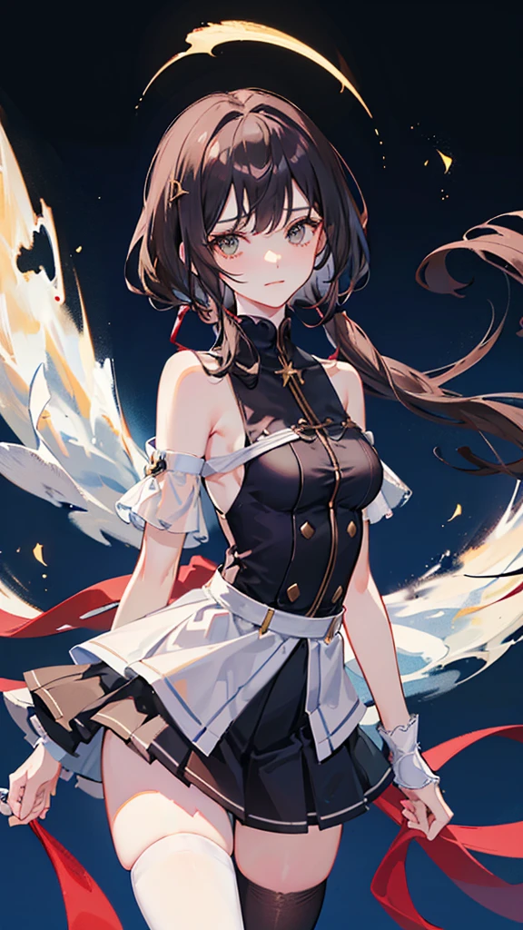 Kitasan Black、blush,smile、Usual clothes、Combat Uniform、Primary school students、The back is very small、Lolita、Small breasts、Show me your armpits、exterior: 14 years old、Shoulder Bare、The clavicle is visible、Sexy thighs、Beautiful feet、Usual hairstyle、highest quality, High resolution, unity 8k wallpaper, (shape:0.8), (Beautiful and beautiful eyes:1.6), Highly detailed face, Perfect lighting, Extremely detailed CG, (Perfect hands, Perfect Anatomy),