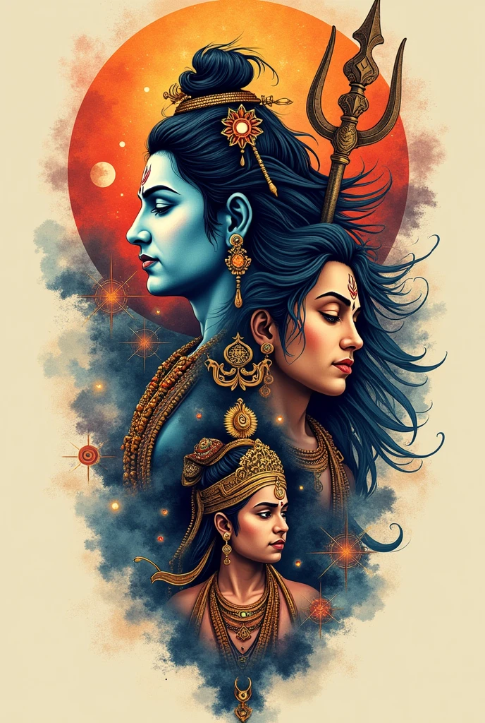 Goddess durga and lord shiva the divine couple