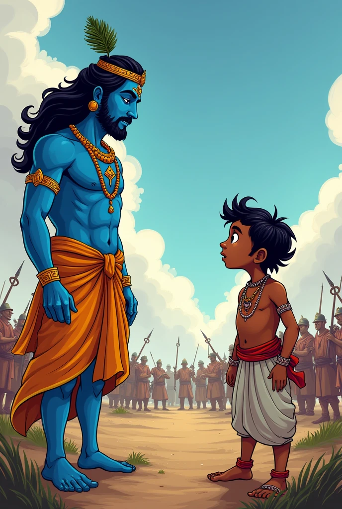 Great scene, great scene, Shri Krishna and Kansa murdered in the gathering and fought in it"3d cartoon 