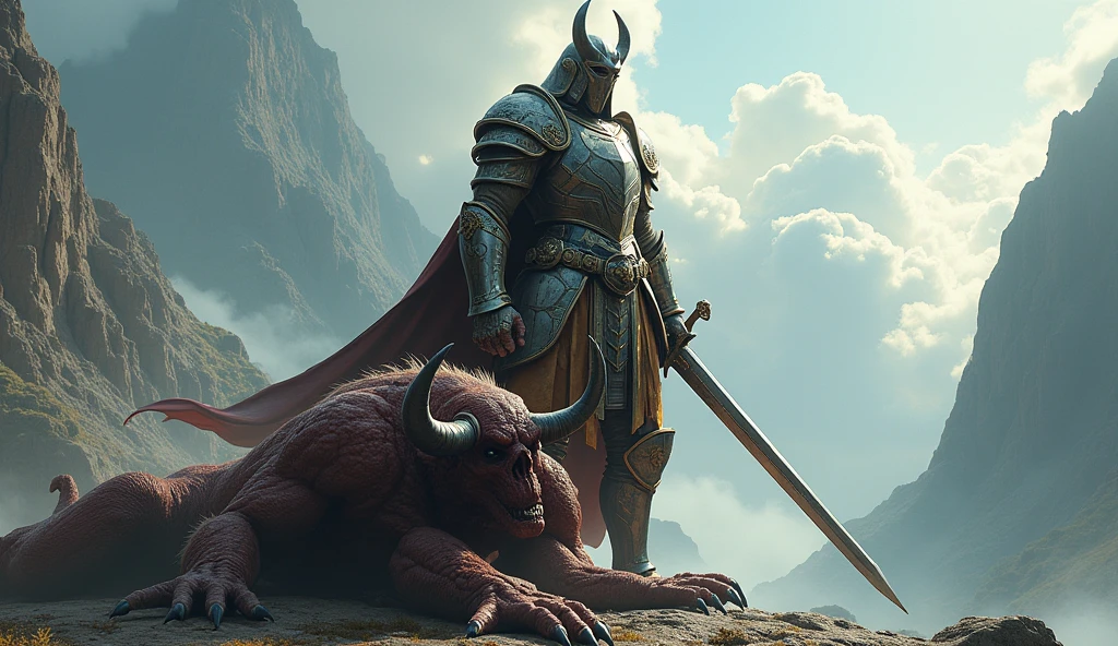 The female warrior hiding from the Minotaur in the labyrinth、Dungeons&Dragons