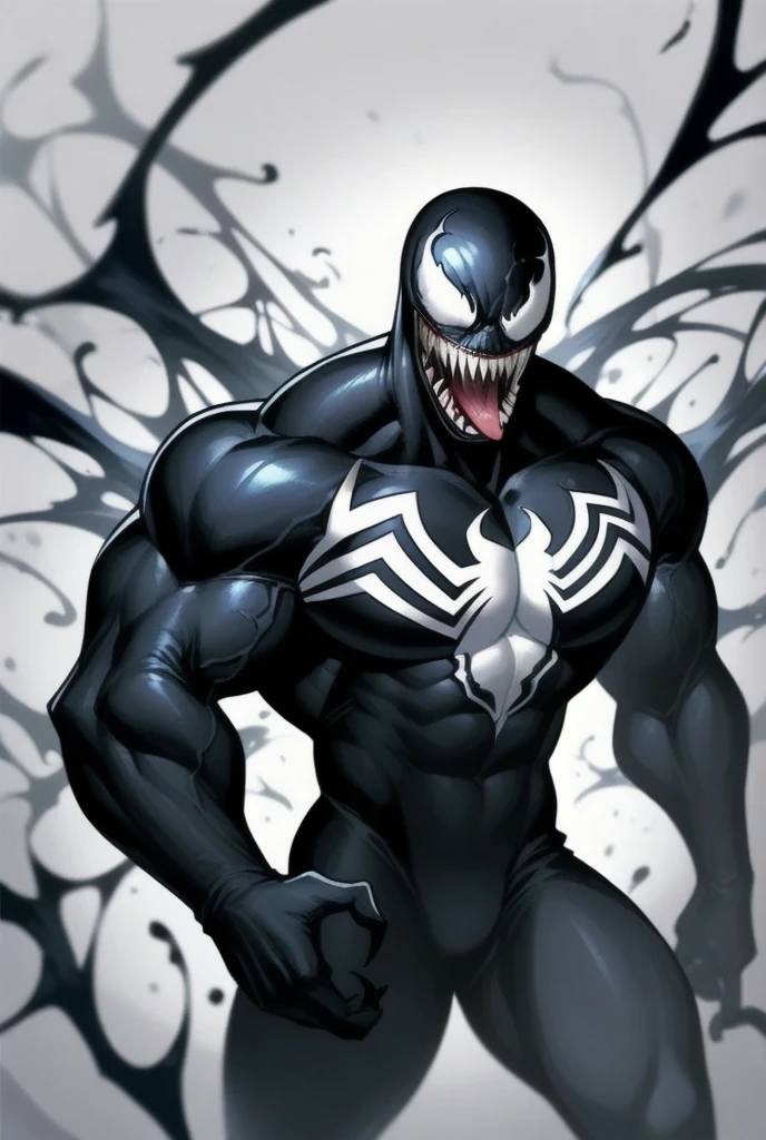 Q version of cute and cute venom,Marvel Venom,Full body like,Squat,Close-up,of a real,Facial features are carefully depicted,Realistic skin texture,Dark style,depth of fields,high light,Real light,Ray traching,oc rendered,Hyper-realistic,best qualtiy,8K,Works of masters,super-fine,Detailed pubic hair,Correct anatomy,sharp focus on eyes,Bokeh,Facial features are carefully depicted
