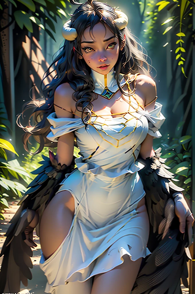 ((masterpiece)),((whole sculptural body)),((wide view of the angel)),4k,photorealism, real,hyper realistic,high res,athletic body,beautiful real sculptural body women, beautiful black african woman,black african royal thin african girl,((in the forest)),21 years old,((solo)),((real slender woman's face)),revealing body parts, transparent,hyper realistic, ultra detailed skin, small chest, ((visible,((transparent clothes)),neckline,((full body)),(masterpiece),(detailed high face),(high details),4k,8k , high res, ((hanging breasts)),normal, ultra realistic,(cinematic lighting),(cinematic pose))