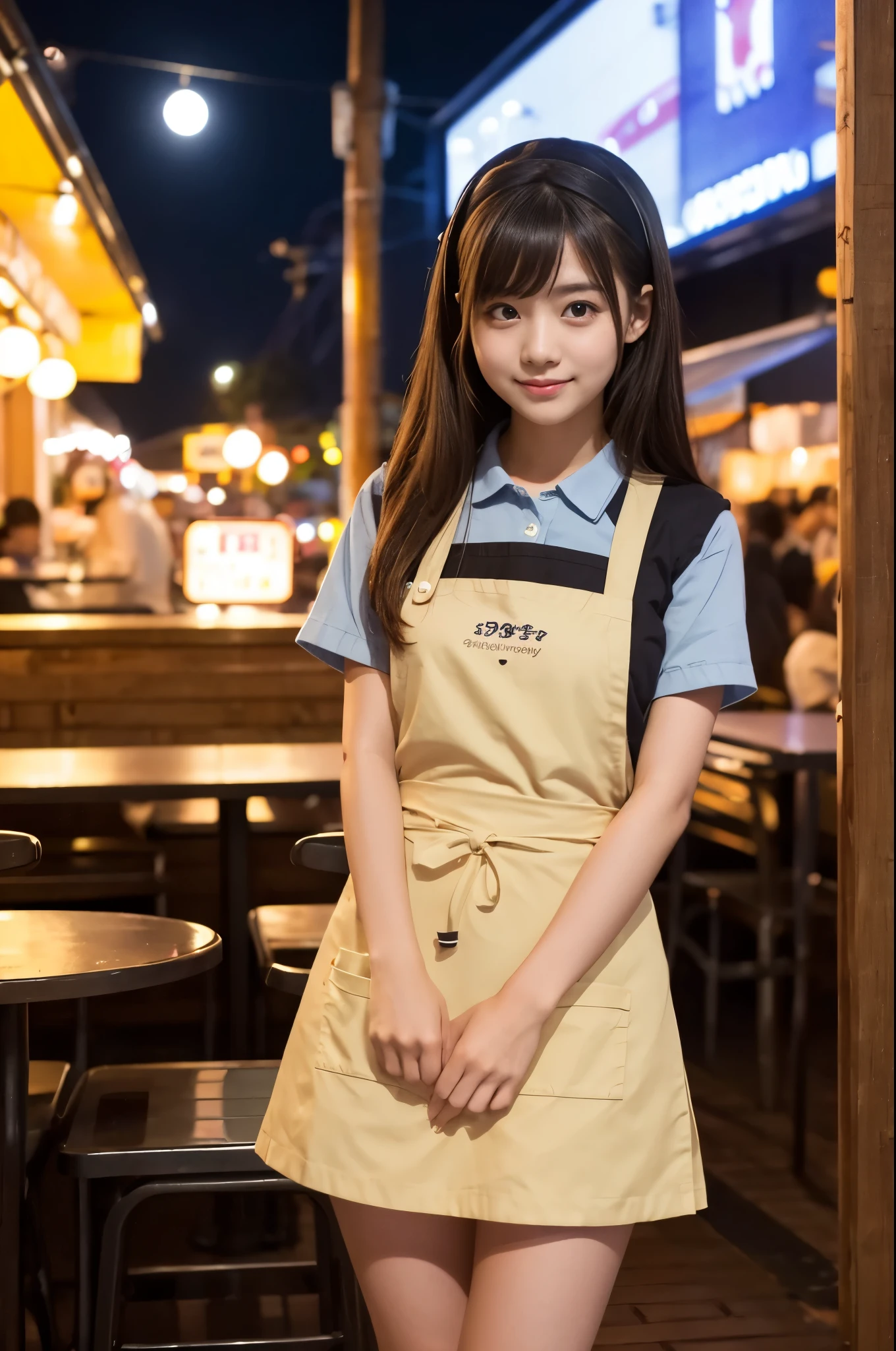 8K,Masterpiece,Inside a discount supermarket,(alone),30 years old,(Japanese women)、One Woman、Smile,Slender figure,Small breasts,Shapely breasts,Light Brown Hair,ponytail,Realistic、Mature Woman,Realistic face、T-Shirts,apron,Sorting products,Baseball Cap