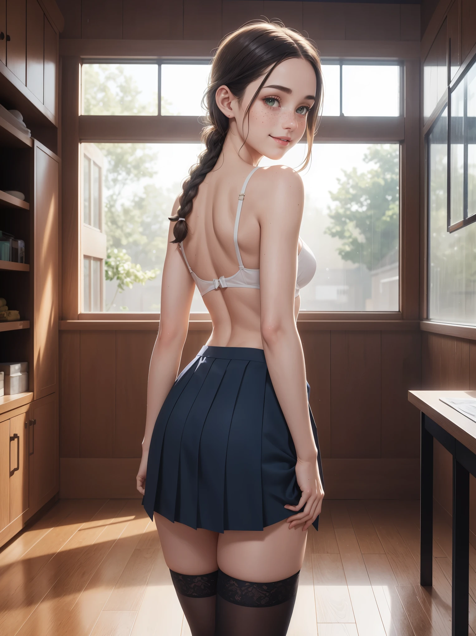 Cute girls only panties underwear undressed in wet school --auto