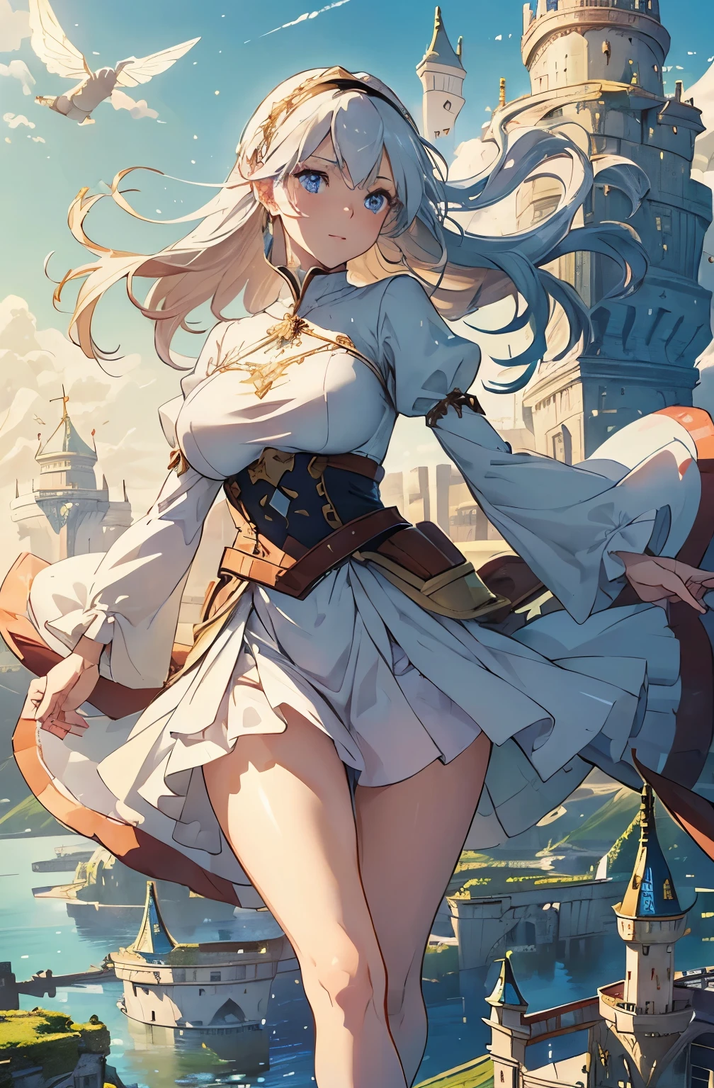 anime - style image of a woman in a blue dress and hat, anime fantasy illustration, extremely detailed artgerm, anime fantasy artwork, black - haired mage, 2. 5 d cgi anime fantasy artwork, cushart krenz key art feminine, trending on artstation pixiv, detailed anime artwork, anime goddess, anime in fantasy style, detailed anime art