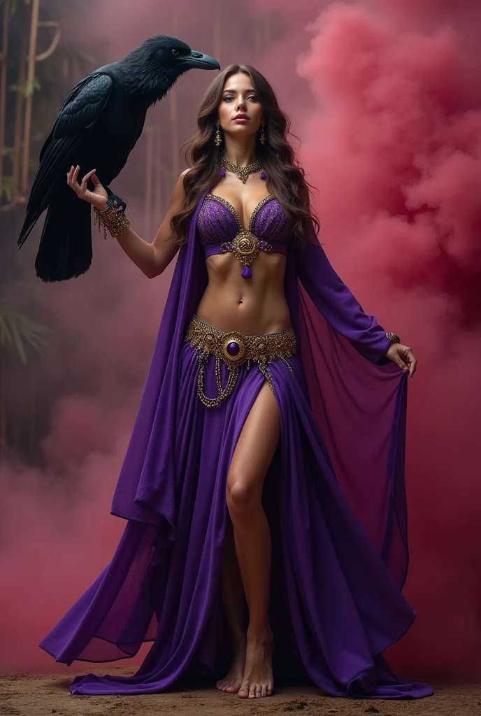 (best quality,highres:1.2),ultra-detailed,realistic,portrait,high fantasy,(subject 1:sexy busty Malaysian woman(age 40),jewel hijab,bikini,) tames a devil,arcane chamber,well-lit room,vibrant colors,exquisite details,(seductively poses,confident expression,mesmerizing eyes,long wavy hair,fine jewelry,ornate tattoos,chiseled features,soft skin),golden light,elaborate spell casting,richly decorated surroundings,enchanted atmosphere,mythical creatures in the background,elaborate tapestries,handsome yet sinister devil,subdued black and red color scheme,gentle candlelight,Northern European architecture,ethereal shimmer,curved horns,dark wings,burnished scales,dangerous yet alluring presence
