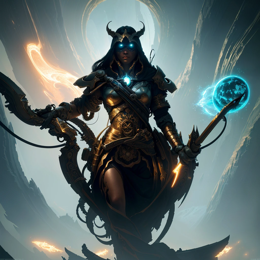 ((best quality)), ((masterpiece)), (detailed), woman standing fearlessly before a blazing fire, influenced by Jason Benjamin's style, recognized as an Artstation contest winner, embodying fantasy art, portraying an armored astronaut girl, infused with elements from Peter Mohrbacher's works, (dynamic composition:1.3), (8k resolution:1.2) --auto --s2