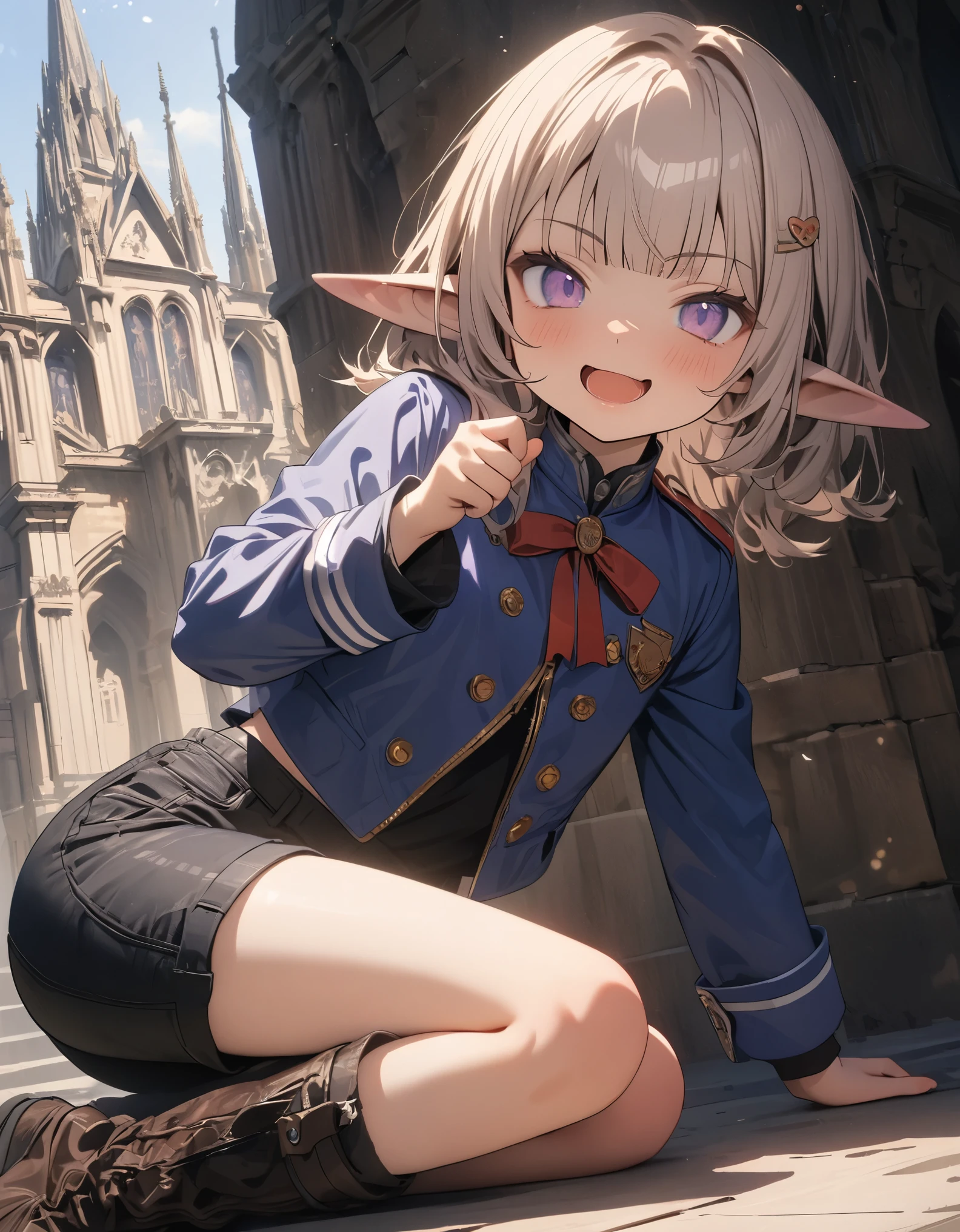 High resolution, 8K Ultra HD, ((One Girl)), ((Chibi-style)), On the paper that the little elf girl was holding, the buildings of Shinjuku were written in pencil in great detail and accuracy. It was depicted on.