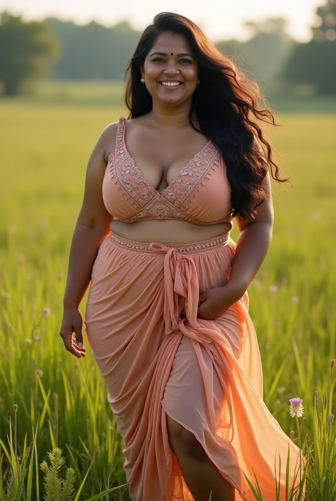 A beautiful chubby plus size girl in bra and panty from Kanpur India