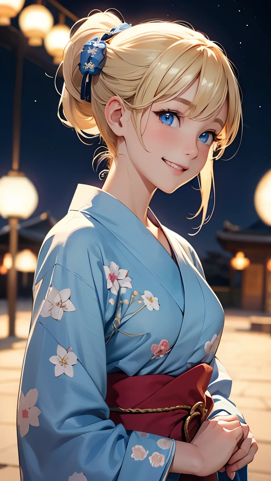 1girl in、Best Quality、、Very cute、A smile、Japanese、、Very cute、glad looking face、short-hair、Golden head hair、beautiful eyes、cleavage、胸の谷間、3D rendering、自撮り、cheongsam、qipao、beautiful embroidery、中華街、