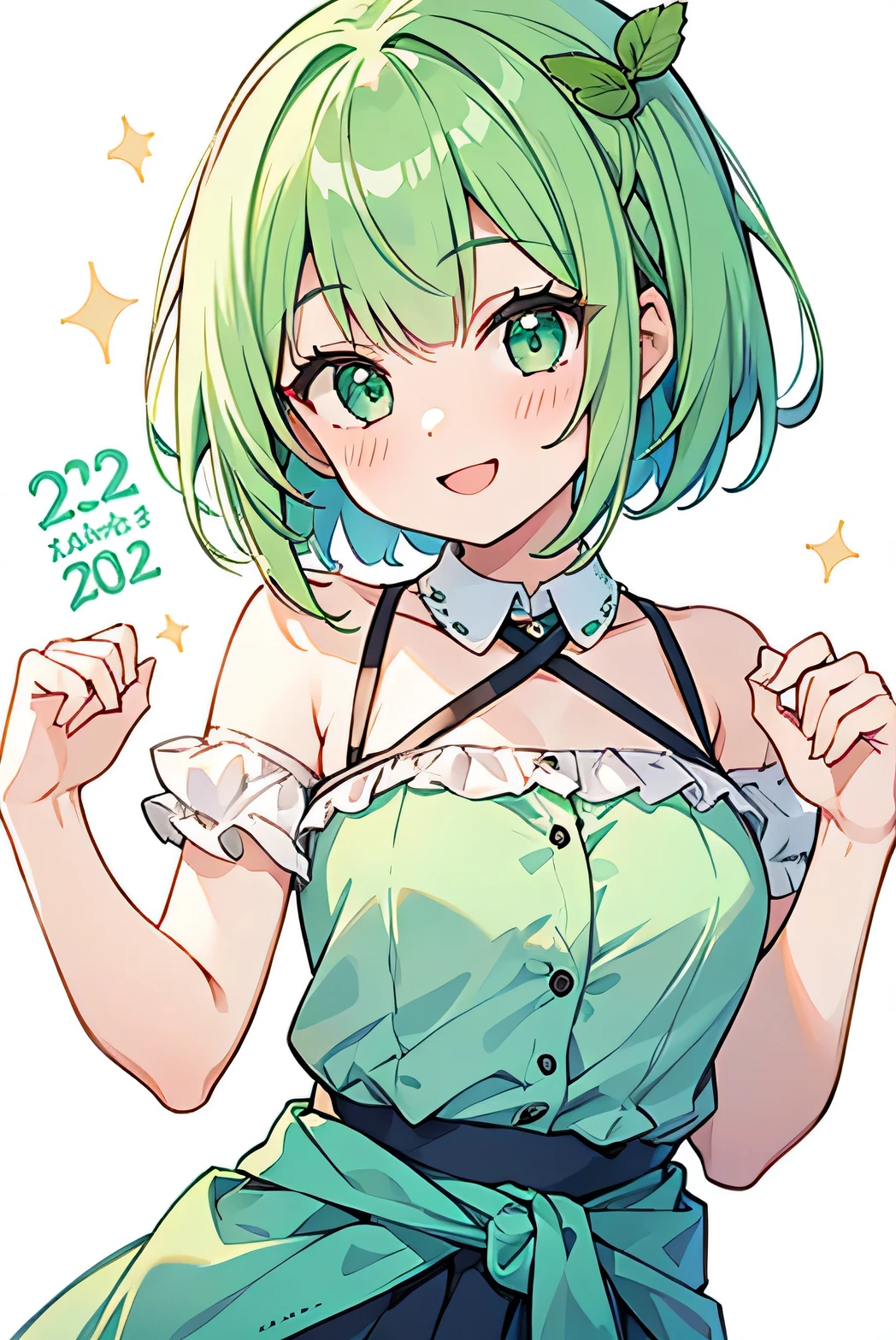 (software:1.8、masterpiece, highest quality),1 girl, alone, have, Realistic, Realistic, Looking at the audience, Looking at the camera、Light brown eyes, Highly detailed shiny brunette short bob hair, short hair:1.8、Bob Hair、Beautiful symmetrical face、Spring Clothes:1.6, Whity, lips, bangs, Outdoor, Mouth closed, Upper Body、Big eyes、eyelash、((Very simple green background:1.8))、(((bangsのあるshort hair、Big eyes、big and full 胸、Looking at the audience、Beautiful beauty、Show me your ears、Long neck、smile、please close your mouth and smile)))、Ideal body type、((({Huge|big|Huge|Mega} Chest 2, Cleavage:2、A very happy smile、shut up.、Beautiful Teeth、elevation、Dutch Angle Shot)))