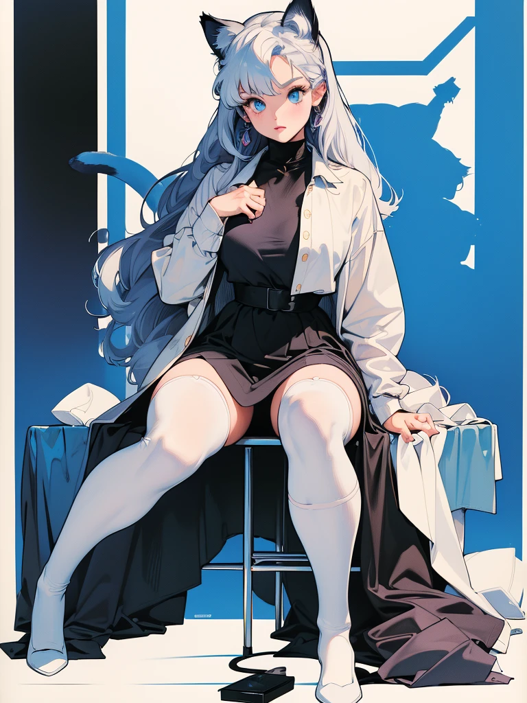 (((unique look:1.5, The eyes of famous artists, )))、Pink Hair　(White Hair Girl), (Thick, dark blue eyebrows:1.4), (Dark blue eyebrows:1.7), (Thick eyebrows:1.3), (Huge black fluffy animal ears:1.1), (Black animal ears:1.1), break, (((Mesh Stitching Crop T-Shirt, Cutout Long Sleeve Top))),break, (Big Breasts:1.2, Thick legs, Adult female body, Sturdy body:1.5), ((Relax in the great outdoors:1.5)), (sharp eyes, Ultra-high definition CG, Precisely designed costumes, 4k, 8k, Ultra-high definition CG, Precisely designed costumes, Clear lines, Expressive and Captivating Eyes, Fine Details and Realistic Textures, cinematic lighting), ((white background)), break, (Wearing black leggings with holes), Skinny sleeves, (Torn and holey leggings:1.2)(Black leggings:1.4), (Punkish Boots:1.2), (Thick sole:1.5), (Big shoes:1.3), ((unique look:1.5, The eyes of famous artists))　
