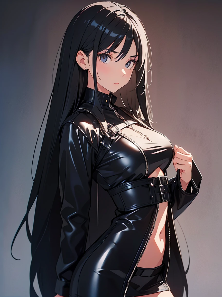 masterpiece, Superior image quality, High resolution, 4k image,photo and gross, photorealistic, whole body, 1 girl, walking, big breasts, {{{vagina}}}, beautiful face, long black hair, blue eyes, very detailed eyes, cat ears, seductive expression, smile, choker:1.6, (white long sleeve button down collar shirt), black gloves, gloves that cover hands, (shiny black leggings), Sensual Lips, show details in the eyes, front view, looking at the viewer, Mansion, at daytime, illuminated