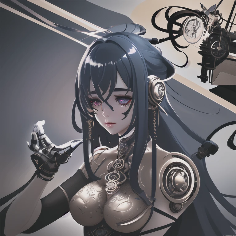 there is a drawing of a woman with a mask and a hat, goddess. extremely high detail, inspired by Yoshitaka Amano, moebius and mohrbacher, inspired by katsuya terada, insanely detailed linework, girl design lush horns, sketchbook drawing, artbook artwork, extremely detailed goddess shot, inspired by Masamune Shirow,masterpiece, best quality, (extremely detailed CG unity 8k wallpaper), (best quality), (best illustration), (best shadow), absurdres, realistic lighting, (Abyss), beautiful detailed glow
