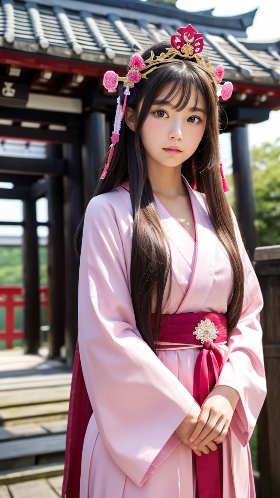 Small fox ears、One Girl, (A beauty girl, Delicate girl:1.3), (, change:1.3), break,((Shrine maiden'Costumes)),(Brown fox ears) break, Definition of Very Fine Particles, (Symmetrical eyes:1.3), break, (alley, Kyoto:1.3), perfectly trimmed fingers, break, Small breasts, Brown eyes, Parted bangs, Brown Hair, , break, (Eye and facial details:1.0), break, (masterpiece, Highest quality, Very detailed, Detailed face, 8k)Goth