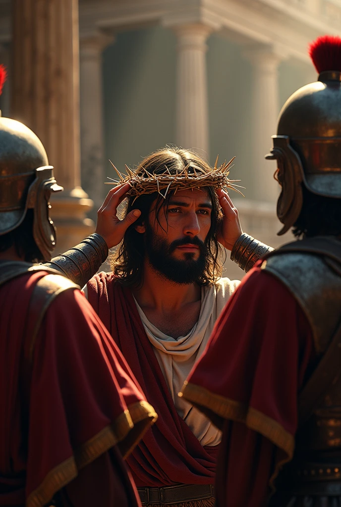 Graphic drawing on the story of Mark 15:15-20, from the bible 
