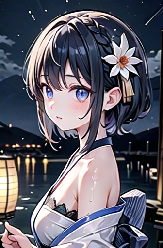 newest, masterpiece, best quality
BREAK
score_9, score_8_up, score_7_up, score_6_up, score_5_up, score_4_up
BREAK
cute round face, slender, ultra detailed eyes, ultra detailed hair, ultra beautiful
BREAK
1girl, solo, wearing pastel green  with frills,
smile, open mouth,
standing,  pose, cowboy shot, night, starry sky,
Night sea Capture the mesmerizing beauty of the ocean, depth of field, ultra detailed background,
, cleavage,
(grey hair, red eyes:1.2), braid ponytail,
<lora:darkness_xl_v10:1.2>