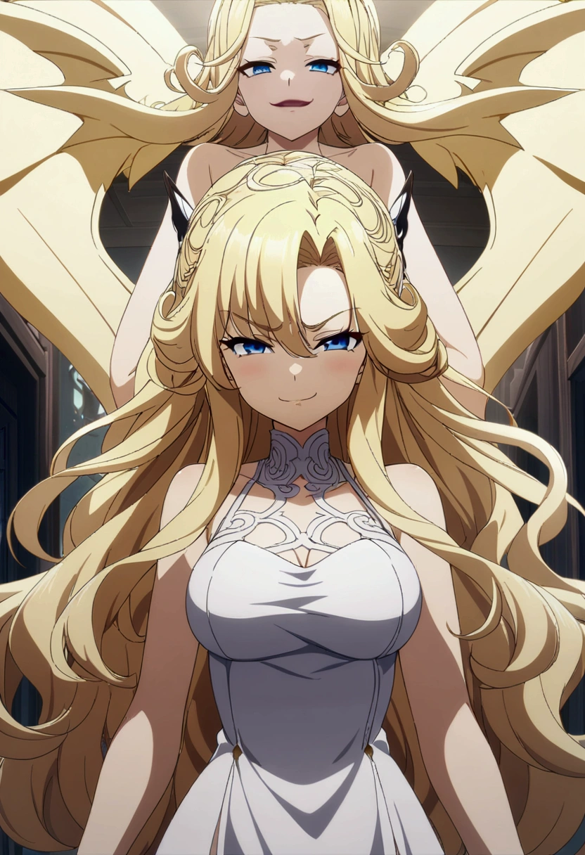 best quality, super fine, 16k, 2.5D, delicate and dynamic depiction, Kiss Shot Acerola-Orion Heart-Under-Blade, Shinobu Oshino, Perfect Form, medieval aristocrat's long red dress
