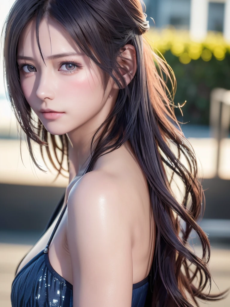 (masterpiece), (best quality), (ultra detailed), (messy hair), (illustration), (1 girl in), (fashion clothing), standing, fashion model, looking at viewer, (interview ), (simple background), beautiful detailed eyes, beautiful delicate face, Floating, (high saturation), (colorful splashes), colorful bubble, (bright), focus on the face, intricate details, black background.