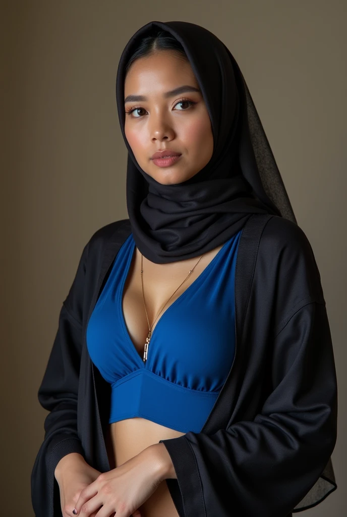 RAW photo,flash,hazy atmosphere,35mm focal lenght,fashion shoot,candid photograph,artistic,photograph of a beautiful,influencer,30yo Arab woman,hijab,detailed skin,fully naked,looking at viewer, candid pose,standing outside,midnight,dark,flash photo,blue light, film grain, kodak color, instagram LUT