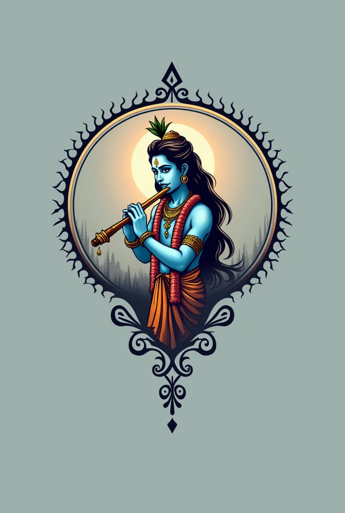 a close up of a cartoon character with a flute, indian god, a beautiful artwork illustration, beautiful digital artwork, hindu art, hindu god, attractive male deity, indian art, hd wallpaper, vishnu, masterful intricate artwork, beautiful digital art, hindu aesthetic, very beautiful digital art, amazing ditial art, amazing wallpaper, beautiful avatar pictures, devainart