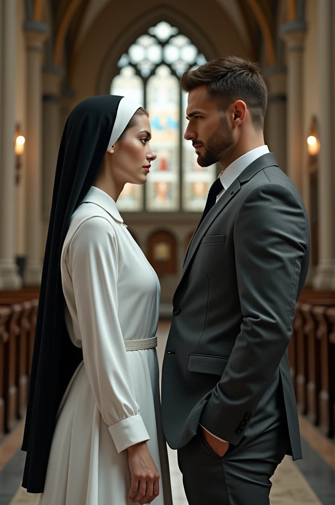 (High resolution,masterpiece:1.2),Whole body,thin boy:0.6 in sex with dominant lover, Dominated:1.9,((Confident woman:1.5, gender role reversal:1.2, bonding:1.7, straddle in reverse:1.2)). (cinematic lighting), WOMAN DRESSED AS A SENSUAL NUN AND MAN DRESSED IN A CEO SUIT, HYPERREALISTIC SUPER DETAILED BODY DEFINITION