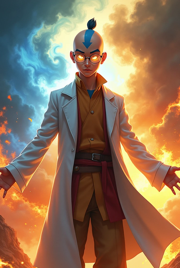 A bald man, looking sad, it's raining, the character is in the middle of the picture, green weather, human body, human eye, rain, 1man, he looks to the sky, blue light, violet light, goku style, the person in the background standing, whole body, 8k, HD
