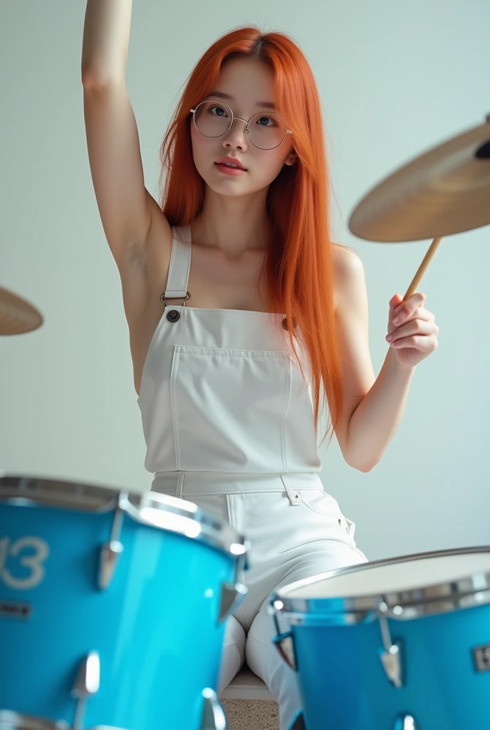 nympho slavic redhed schoolgirl gothic teen, tattoed and pierced, vaginal insert dildo, spitting bukkake fetish milk and honey, naked