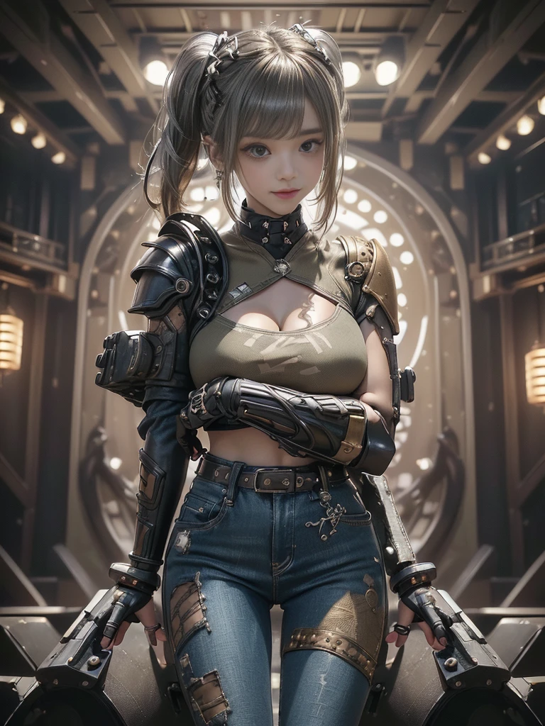 masterpiece, 1 beautiful girl, Detailed eye, Swollen eyes, top-quality,high resolution, (reality: 1.4),very extremely beautiful, Beautiful skins, A slender, Forward-facing body, (A hyper-realistic), (hight resolution), (8K), (ighly detailed), ( Best Illustration), (beautifully detailed eyes), (ultra-detailliert),Bright lighting, Professional Lighting、the most beautiful and sexy steampunk girl, black hair, purple eyes, wearing incredibly detailed post apocalyptic steampunk tactical gear and goggles, huge enormously gigantic tits, cleavage showing, tons of piercings, in post apocalyptic wasteland, incredibly detailed background,incredibly cinematic, incredibly perfect masterpiece, high quality, high resolution