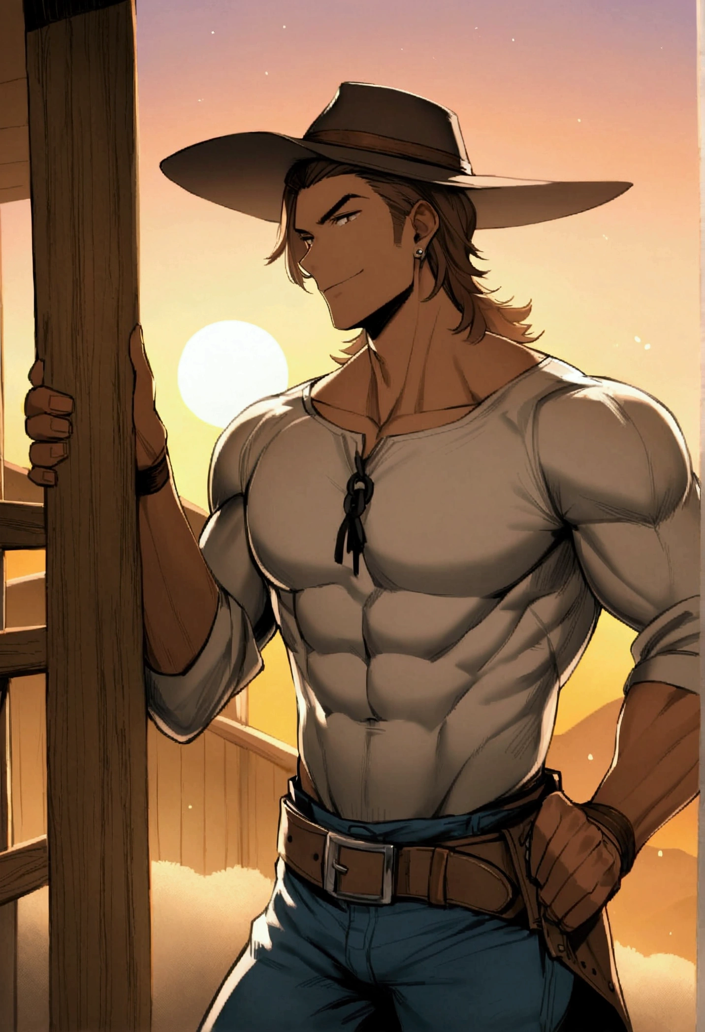 Cowboy anime homem